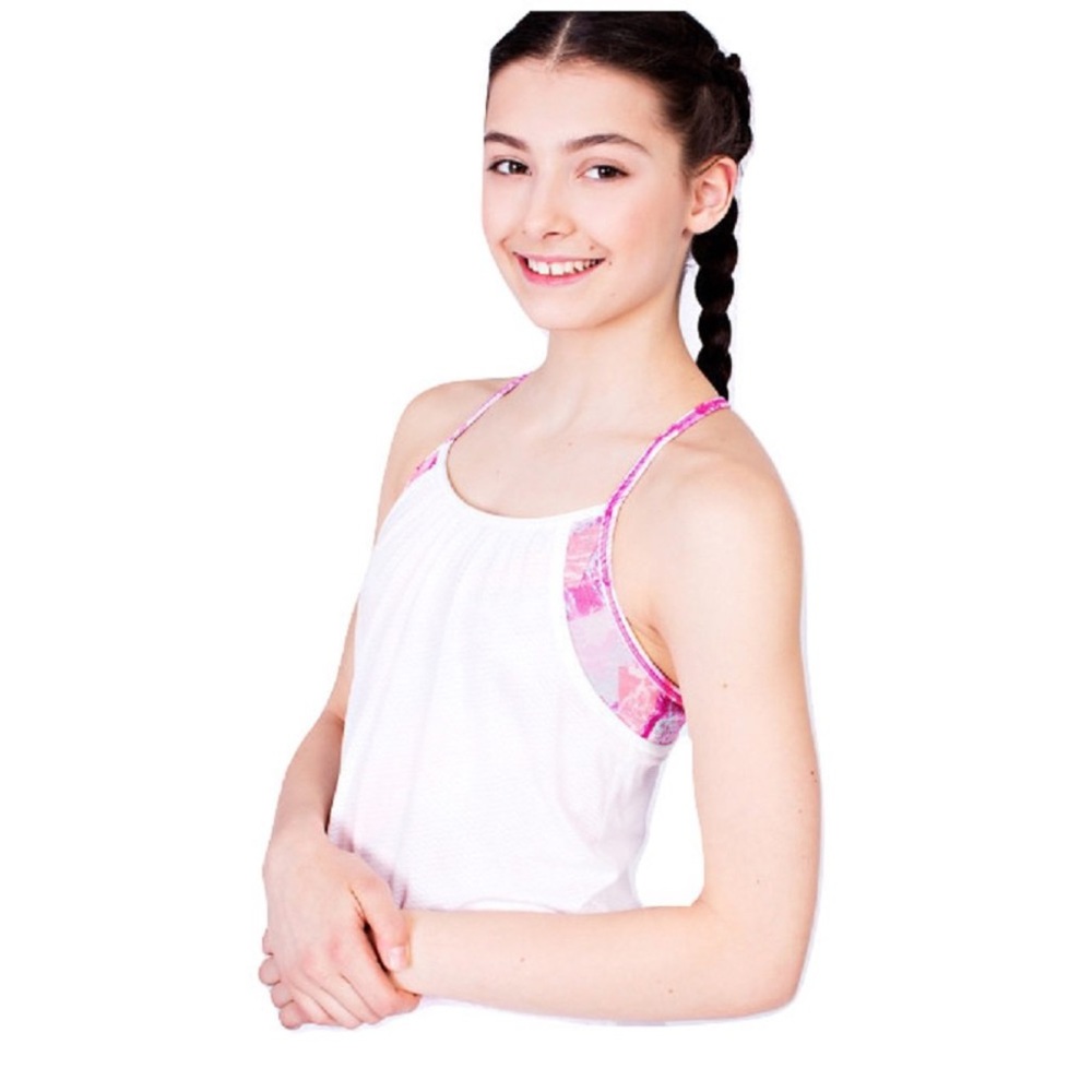 Ivivva Lululemon Double Dutch Tank White/Pink